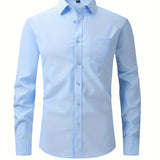 Heren Overhemd Slim Fit met Lange Mouwen en Klassieke Kraag