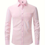 Heren Overhemd Slim Fit met Lange Mouwen en Klassieke Kraag