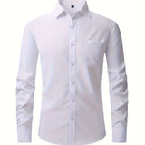 Heren Overhemd Slim Fit met Lange Mouwen en Klassieke Kraag
