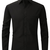 Heren Overhemd Slim Fit met Lange Mouwen en Klassieke Kraag