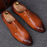 Heren Nette Veterschoenen met Geweven Patroon en Luxe Look