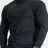Sportieve Longsleeve met Ritskraag en Slim Fit