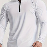 Sportieve Longsleeve met Ritskraag en Slim Fit