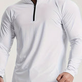 Sportieve Longsleeve met Ritskraag en Slim Fit