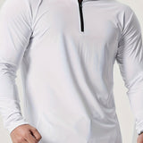 Sportieve Longsleeve met Ritskraag en Slim Fit