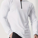 Sportieve Longsleeve met Ritskraag en Slim Fit