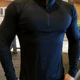 Sportieve Longsleeve met Ritskraag en Slim Fit