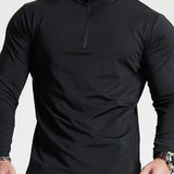 Sportieve Longsleeve met Ritskraag en Slim Fit