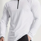 Sportieve Longsleeve met Ritskraag en Slim Fit