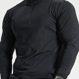 Sportieve Longsleeve met Ritskraag en Slim Fit