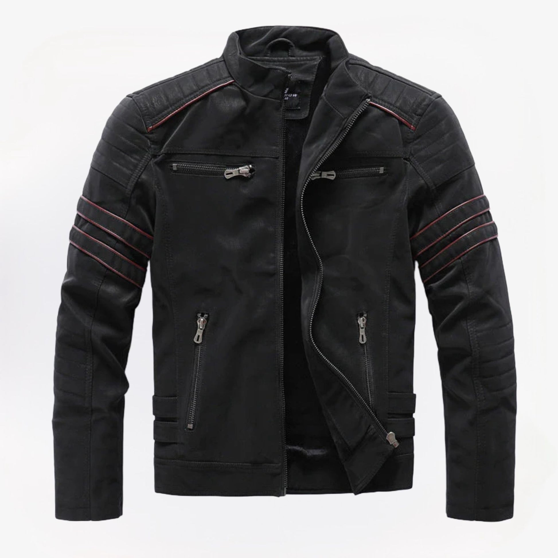 Heren bikerjas in diverse kleuren – stoer leren materiaal, comfortabele pasvorm en tijdloze motorstijl.