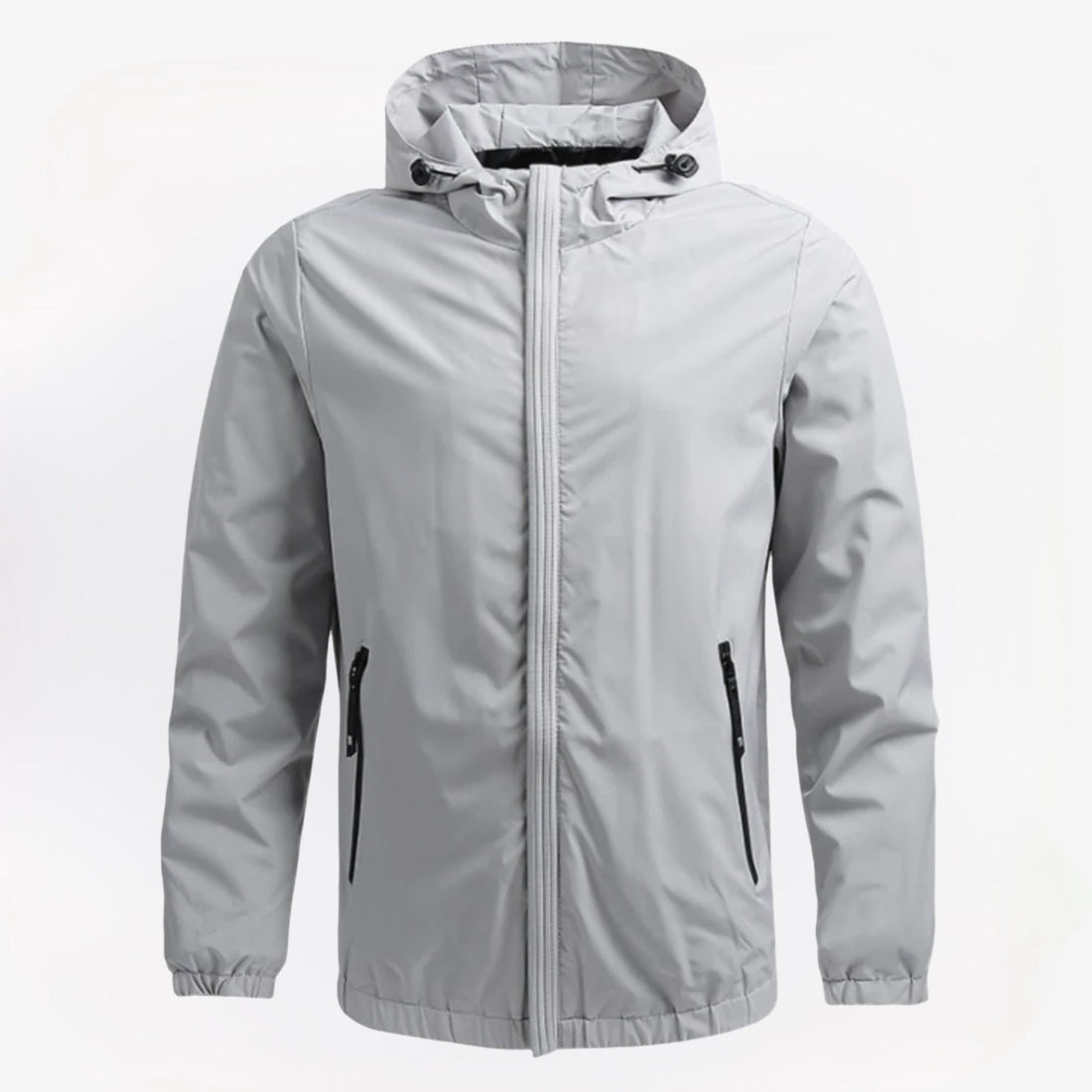 Heren windjack met capuchon in blauw – lichtgewicht, waterafstotend materiaal en comfortabele, sportieve pasvorm.