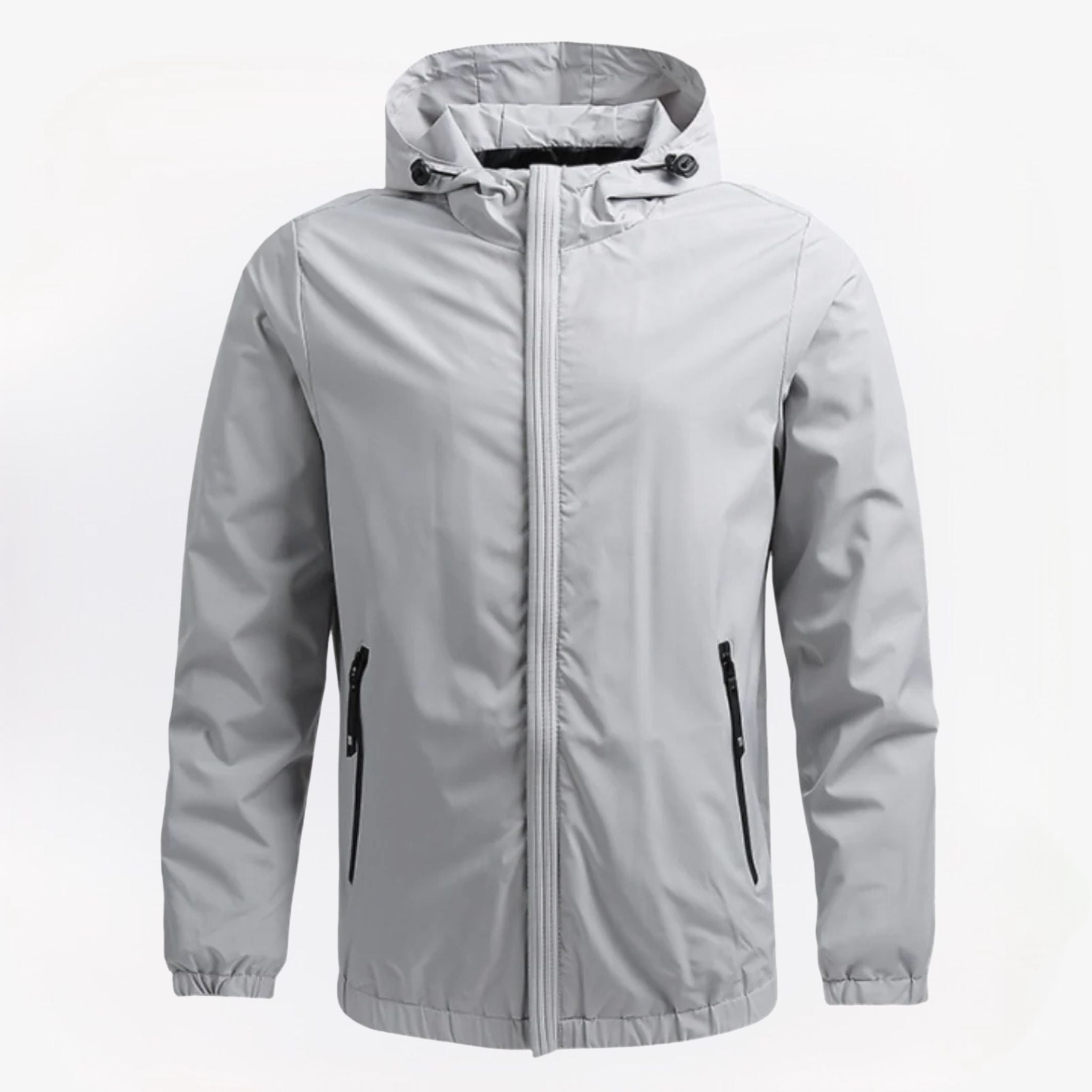 Heren windjack met capuchon in blauw – lichtgewicht, waterafstotend materiaal en comfortabele, sportieve pasvorm.