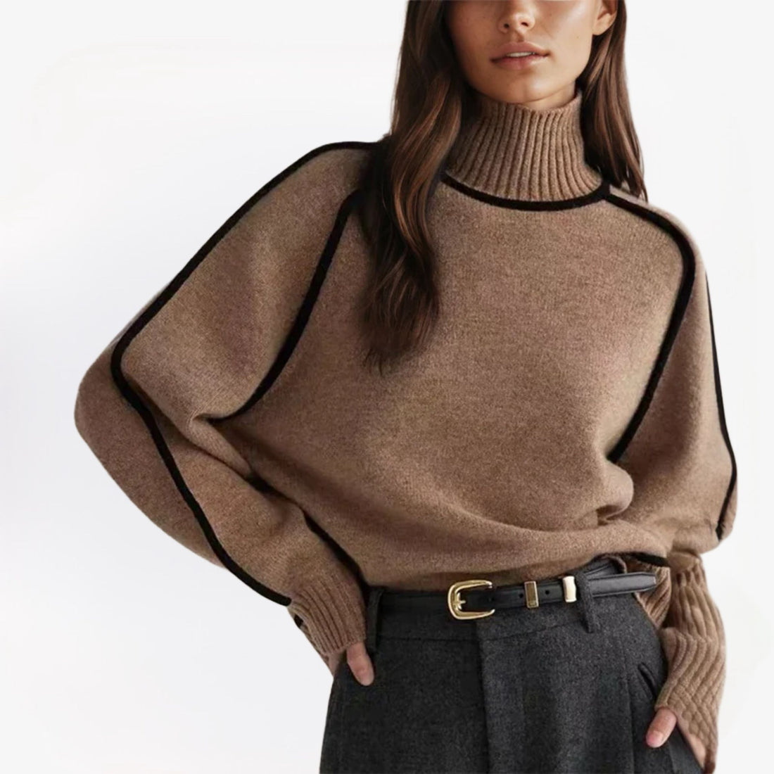 Liora kasjmier trui voor dames – zachte en luxe trui met comfortabele pasvorm, elegant ontwerp en tijdloze stijl, perfect voor winterse en casual outfits.