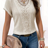 Gebreide Dames Top met Kantpatroon