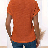 Damski T Shirt Koronkowy Casual Krótki Rękaw