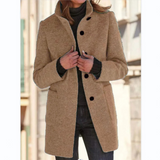 Elegante Lange Jas met Knopen