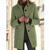 Elegante Lange Jas met Knopen