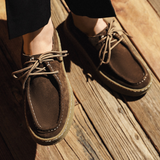 Heren Casual Veterschoenen met Suède Look en Comfort Zool
