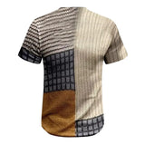 Heren Patchwork T Shirt Met Knopen En Slim Fit