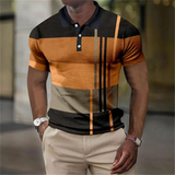 Polo met Contrast Strepen en Korte Mouwen