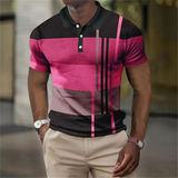 Polo met Contrast Strepen en Korte Mouwen