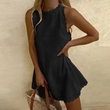 Zomerse Mouwloze Mini Jurk met Print
