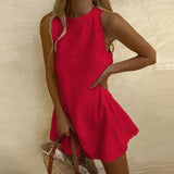 Zomerse Mouwloze Mini Jurk met Print