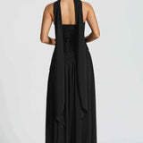 Straploze Maxi Jurk met Hoge Split
