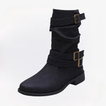 Marisse enkellaarsjes voor dames – stoere leren laarsjes met multiple gespen en ritssluiting, comfortabele pasvorm en trendy design voor herfst- en winterlooks.