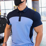 Heren Sport Polo Met Colorblock En Slim Fit