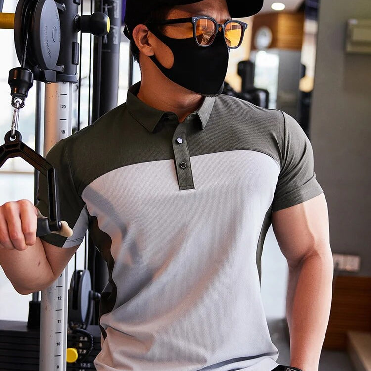 Sportieve Polo met Contrast Design en Korte Mouwen