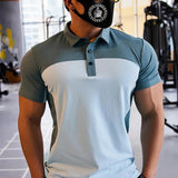 Heren Sport Polo Met Colorblock En Slim Fit