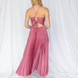 Geplooide Maxi Jurk met V-Hals
