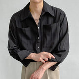 Losvallende Blouse met Borstzakken en Knopen