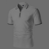 Heren Polo Met Rits En Slim Fit Pasvorm