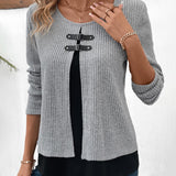 Gebreide Dames Top met Contrastdetail