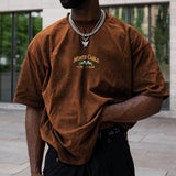 Heren Oversized T Shirt Met Geborduurde Tekst