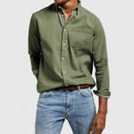 Leonardo heren casual overhemd met lange mouwen in diverse kleuren – zachte katoen, regular fit pasvorm en tijdloze casual stijl.