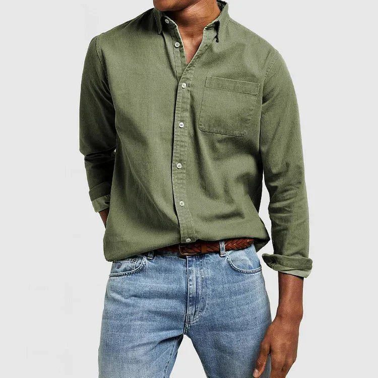 Leonardo heren casual overhemd met lange mouwen in diverse kleuren – zachte katoen, regular fit pasvorm en tijdloze casual stijl.