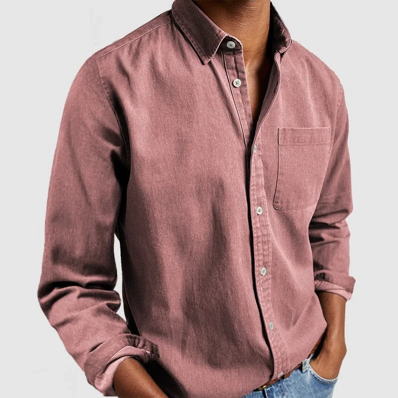Leonardo heren casual overhemd met lange mouwen in diverse kleuren – zachte katoen, regular fit pasvorm en tijdloze casual stijl.