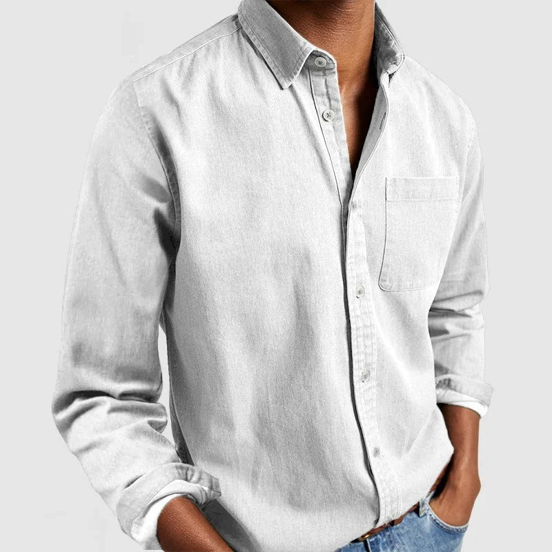 Leonardo heren casual overhemd met lange mouwen in diverse kleuren – zachte katoen, regular fit pasvorm en tijdloze casual stijl.