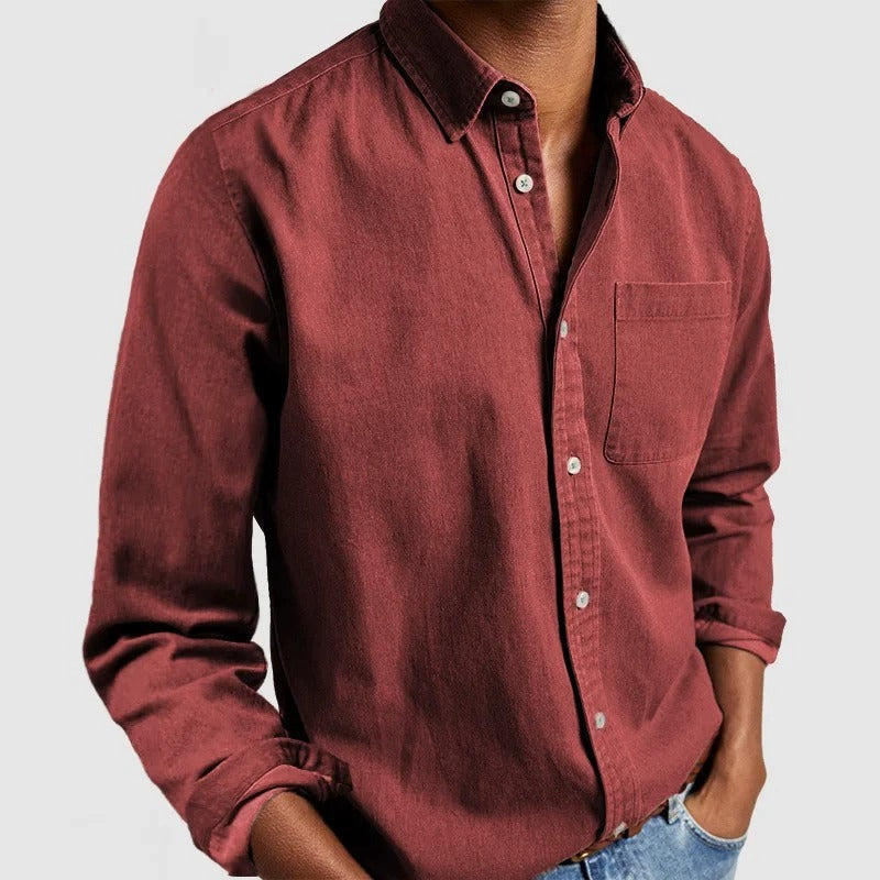 Leonardo heren casual overhemd met lange mouwen in diverse kleuren – zachte katoen, regular fit pasvorm en tijdloze casual stijl.