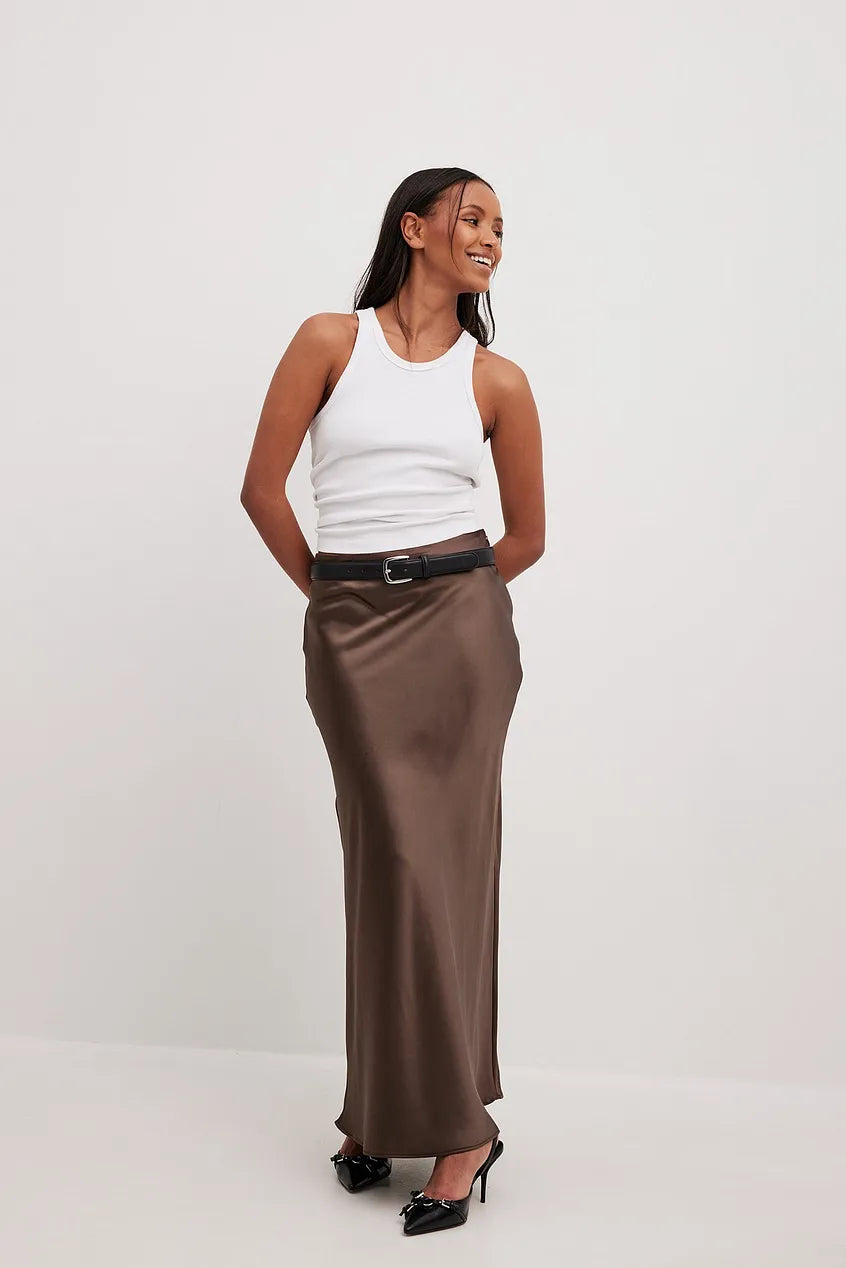 Chaveli - Hoge taille satijnen rok voor dames – Luxueuze, vloeiende pasvorm met een elegante uitstraling.