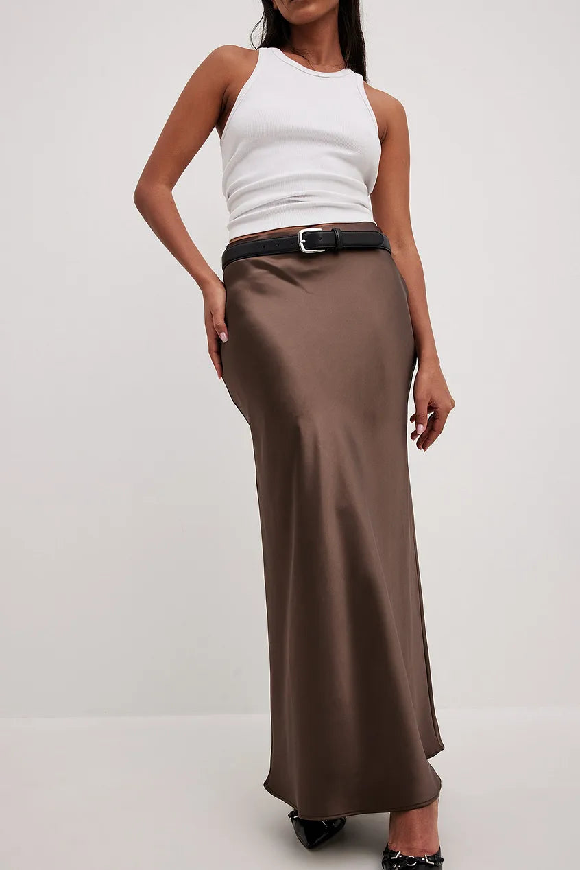 Chaveli - Hoge taille satijnen rok voor dames – Luxueuze, vloeiende pasvorm met een elegante uitstraling.