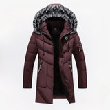 Heren gewatteerde lange winterjas in diverse kleuren – warme isolatie, waterafstotend materiaal en comfortabele pasvorm voor koude dagen.