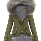 Gevoerde Winterjas met Faux Fur Capuchon