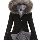 Gevoerde Winterjas met Faux Fur Capuchon