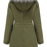 Gevoerde Winterjas met Faux Fur Capuchon