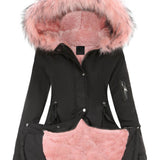 Gevoerde Winterjas met Faux Fur Capuchon